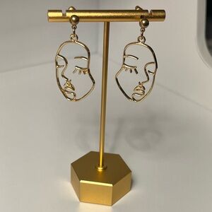 $1 Artsy Mosaic Face Outline Earrings